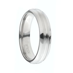INOX Titanium Ring with Ridges Center Groove - FRT002 INOX Titanium Ring with Ridges Center Groove - FRT002